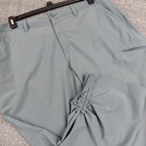 Eddie Bauer Pants Womens 14(37x24) Gray High Rise Stretch Ripstop Capri Cargo